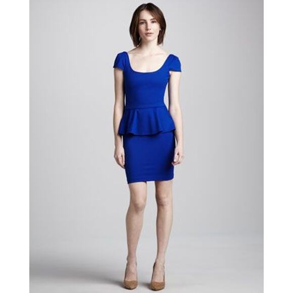 Amanda Uprichard Loves Cusp Peplum Dress Sz S Blue - Picture 1 of 8